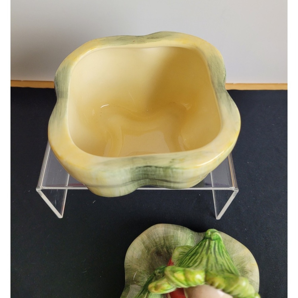 Vintage Kaldun & Bogle -Radish/Turnip/Green Pepper Anthropomorphic Covered Dish - Picture 7 of 9